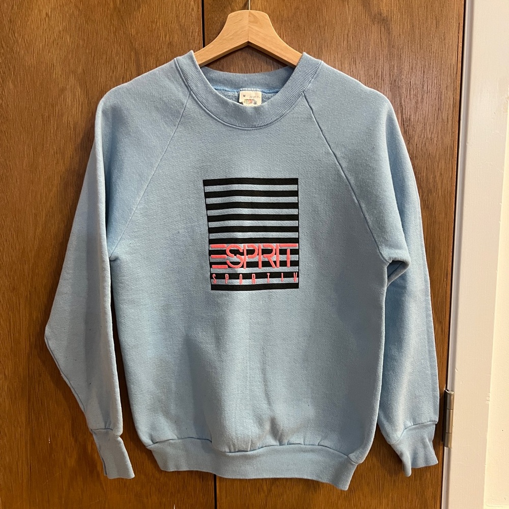 Vintage medium esprit raised puff print logo crewneck.